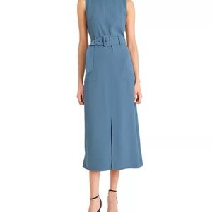 Luxely Sleeveless Midi Dress with Belt